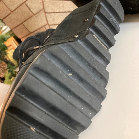 Sorel Black Leather Wedge Lace Up Women’s Size 8.5 - Picture 11 of 14